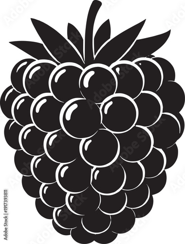Blackberry vector icon with glossy effect, simple fruit illustration on transparent background