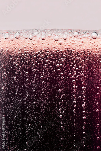 Kir Royale cocktail gradient cassis champagne bubbles close-up luxury drink texture background