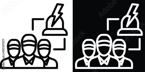 emergency response Two-tone version in black and white background