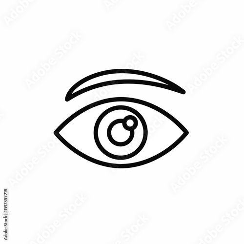 Simple Line Art Icon Of A Human Eye With Pupil And Eyelid
