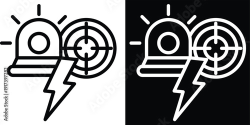 incident detection Two-tone version in black and white background