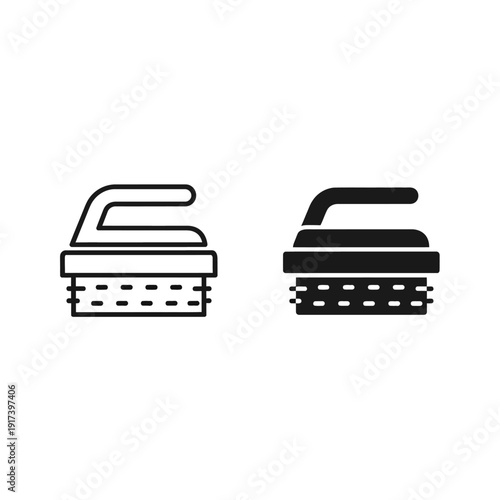 Two black and white drawings of a brush Vector