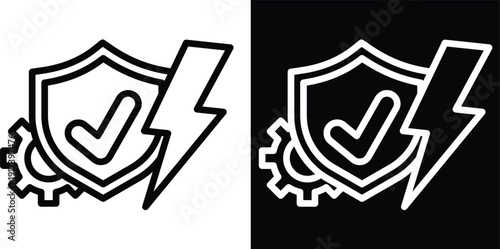 risk prevention Two-tone version in black and white background