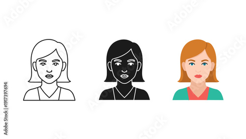 Three diverse women with different skin tones and hair colors Vector