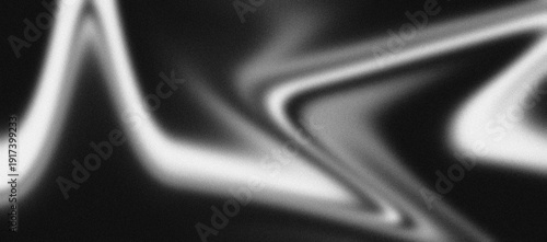 Abstract Monochrome Grainy Zigzag Wave Background with Noise Texture, Blurred Light Flow, Minimal Retro Cinematic Design for Web Banner, Header, Poster, and Dark Backdrop Use