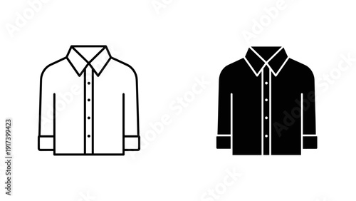 Two different colored dress shirts side by side Vector