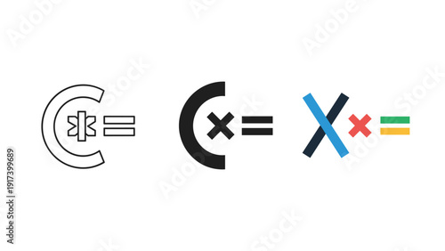 A creative representation of mathematical equations and symbols Vector