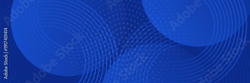 Abstract blue glowing geometric lines on dark blue background. Modern shiny blue circle. Suit for cover, poster, banner, brochure, header, vector modern