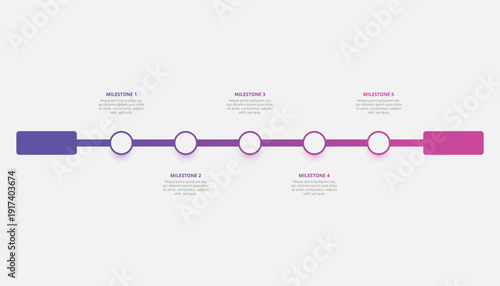 Modern Gradient Roadmap Infographic Template With 5  Steps