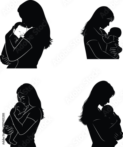 Heartwarming mother day silhouettes of love and bonding