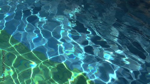 Rippled water surface with vibrant light reflections.
