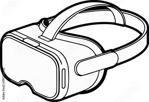 Conceptual line art of virtual reality and immersive experience