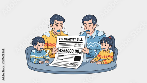 Family shocked by large electricity bill showing 425500000