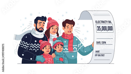 Family shocked by massive long electricity bill in snowy setting