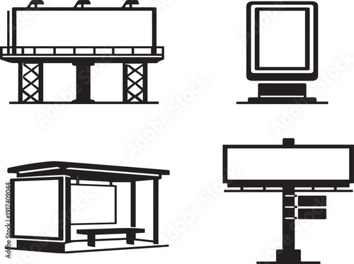 Set of vector billboard ans shop bilbord