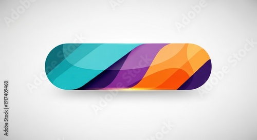 Modern abstract colorful layered waves inside capsule shape