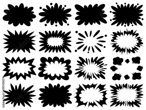 ポップな爆発シルエットフレームセット