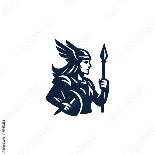 Modern Valkyrie Goddess Logo