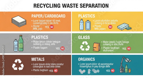 Recycling waste separation guide infographic