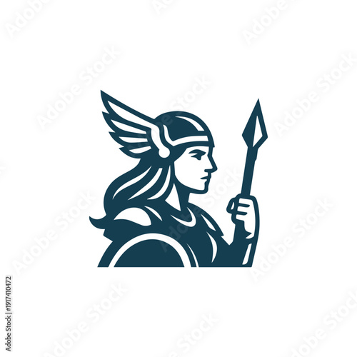 Modern Valkyrie Goddess Logo