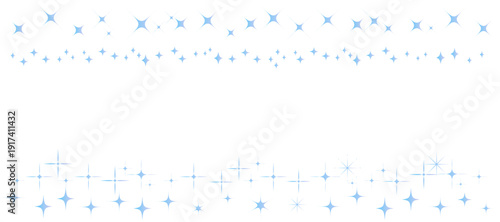 ブルーのキラキラしたフレームイラスト