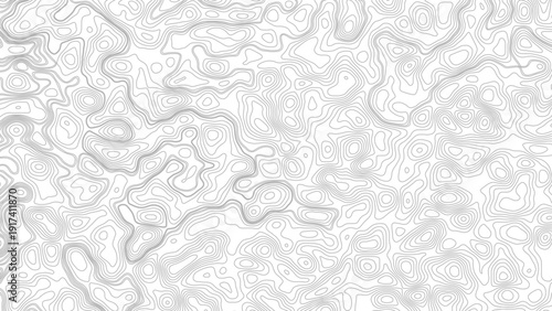 Topographic map contours in hilly or mountainous terrain