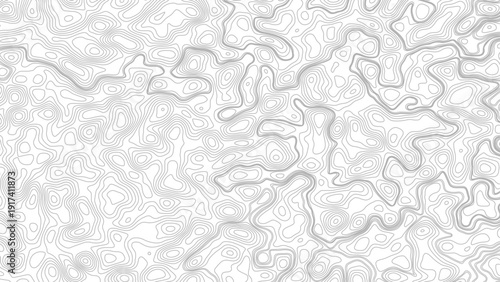 Topographic map contours in hilly or mountainous terrain