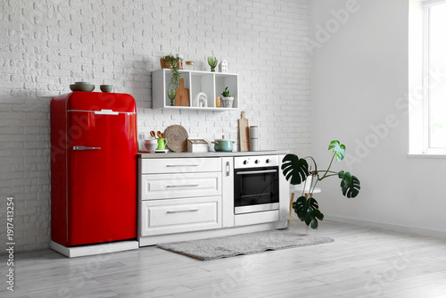 Interior of kitchen with re...