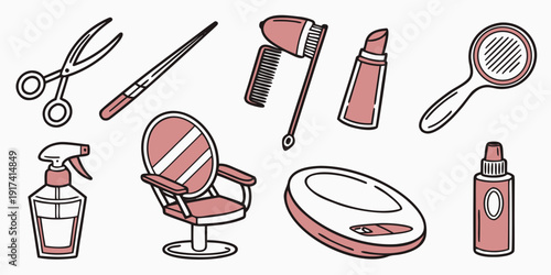 An assortment of tools and equipment for grooming and hair care