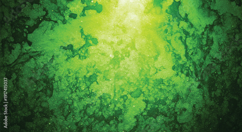 Vibrant abstract image with a swirling mix of bright green hues and speckles, resembling lush foliage or a textured, organic surface.