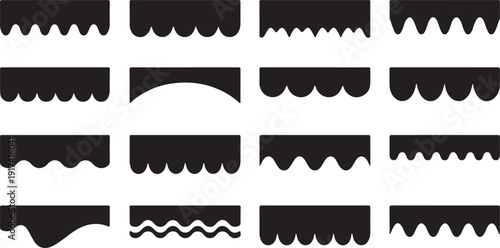 Black Awning Canopy Silhouette Shop Roof Set