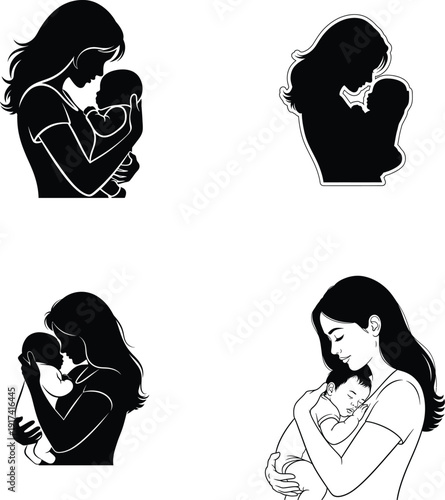 Heartwarming mother's day illustrations of love and devotion