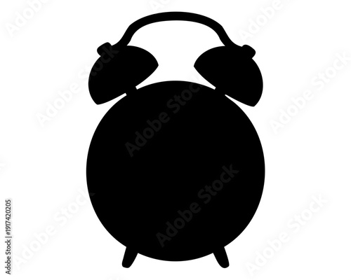 Alarm clock icon silhouette, time, deadline, wake up, vintage Vector