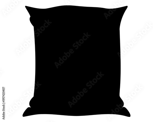 Isolated black silhouette of a flexible soft cushion. Vector