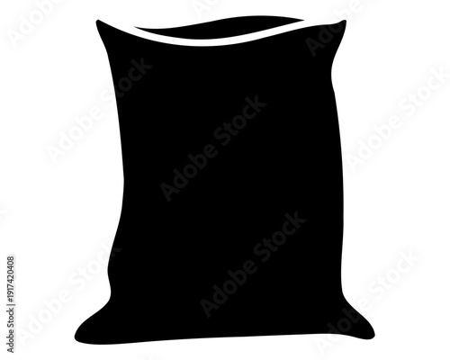Isolated black silhouette of a full sack or bag design Vector
