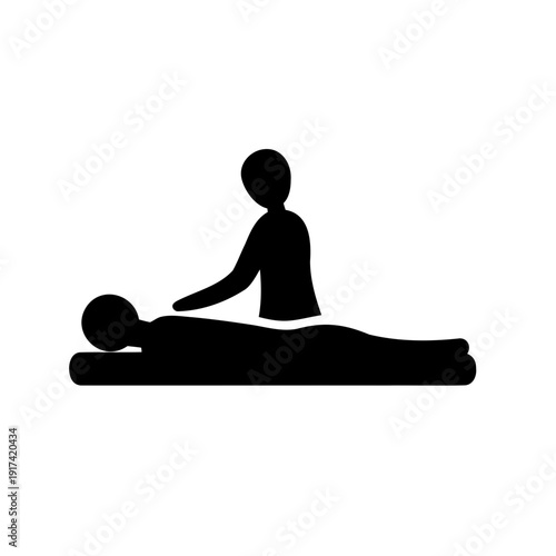 Therapeutic back massage icon, wellness and relaxation Vector