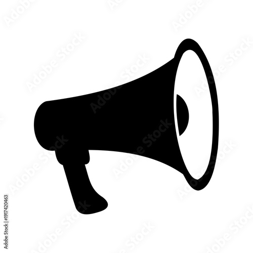 Black megaphone icon symbol for public announcement Vector