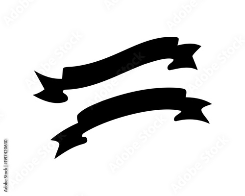 Free Download Two black ribbons vector graphic element for text design Vector - GFXLoad
