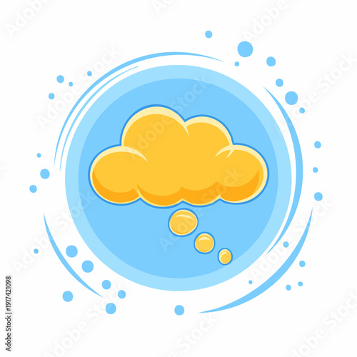 Cartoon thought bubble icon in comic style. Think bubble sign illustration pictogram. Cloud splash business concept.
