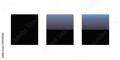 A visual representation of three different color gradients in a row