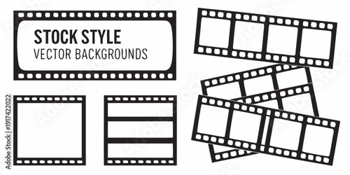 Stock style vector backgrounds with film reel design elements