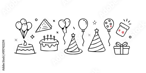 A delightful assortment of birthday party decorations and treats