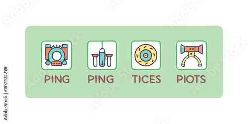A set of four colorful icons representing different types of data visualizations
