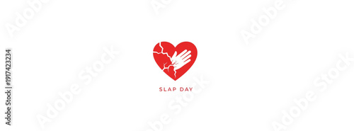 Illustration of a red heart with clapping hands, symbolizing love and appreciation in a simple graphic