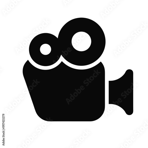 Creative Minimal Film Camera Symbol Vector Icon for Branding and Media Design