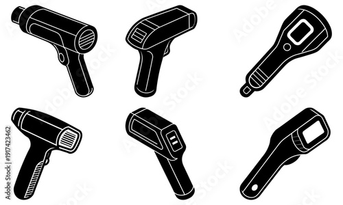 Variety of heat guns and blow torches on display