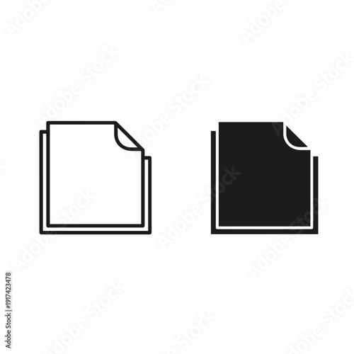 A pair of black and white document icons Vector