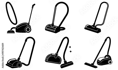 Variety of modern vacuum cleaners for cleaning and organization