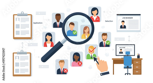Recruitment Process and Candidate Selection Illustration