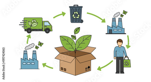 Sustainable Supply Chain and Green Logistics Illustration